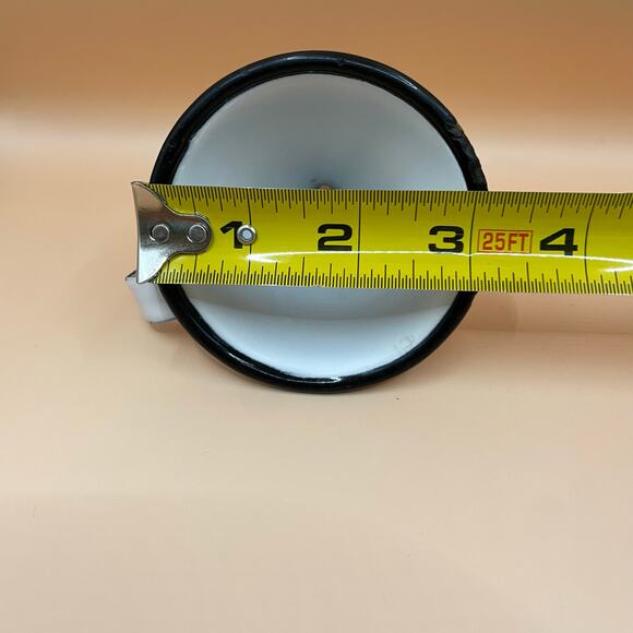 Vintage Enamel Funnel Black Trim Handle Metal Kitchen Collectable Decor Retro - Picture 10 of 10